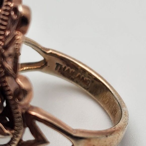 J&T Silver Tone & Red Agate Ring (6) - Picture 9 of 9